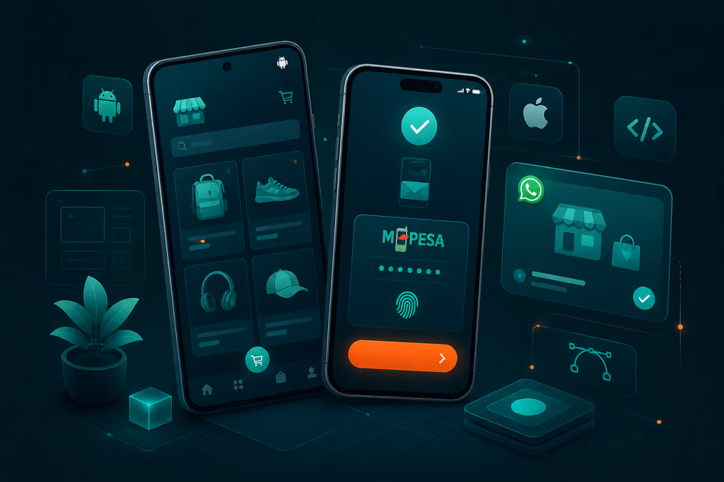 Illustration of a mobile app development system